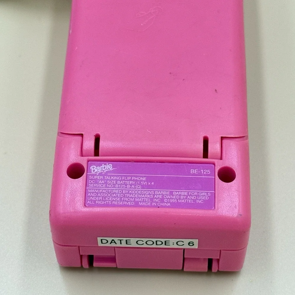 Vintage Barbie Super Talking Pink Cell Phone Flip Phone Untested Toy